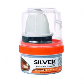 Silver крем-блеск 50мл коричневый с губкой 