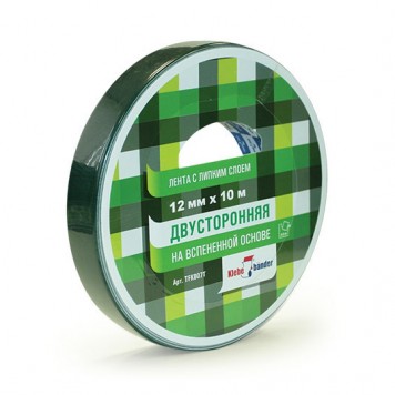 Скотч двусторонний 12мм х 10м на вспененной основе Klebebander
