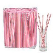 Соломка для коктейля 21см с гофрой полоска (250шт) 