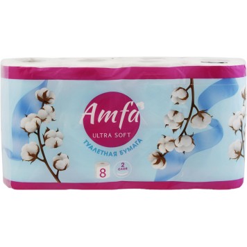 Туалетная бумага AMFA 2сл 8шт