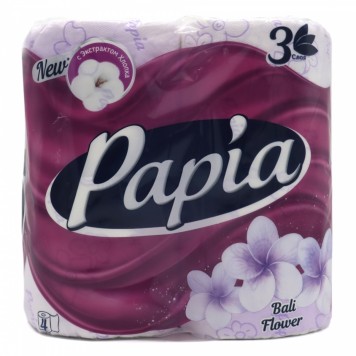 Туалетная бумага Papia 3сл 4шт BALI FLOWER /14