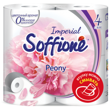 Туалетная бумага Софионе 4сл 8шт Пион
