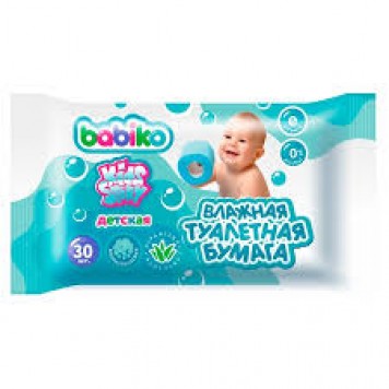 Туалетная бумага влажная детская BABIKO My balance 30шт 