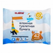 Туалетная бумага влажная детская ЛАЙМА КИДС 42шт биоразлагаемая