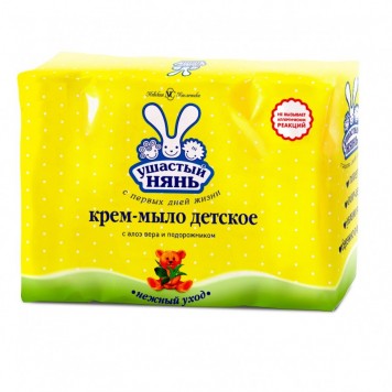 Ушастый нянь крем-мыло 4х100гр. Алоэ и Подорожник (18шт)