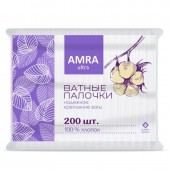 Ватные палочки AMRA 200шт в п/э Ватные палочки AMRA 200шт в п/э