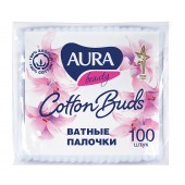 Ватные палочки Аура 100шт. в п/э Ватные палочки Аура 100шт. в п/э