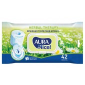 Влажная туалетная бумага Аура 42 шт крышка 