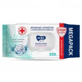 Влажные салфетки Аура 200шт. Для Всей Семьи Антибактериальные
