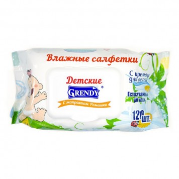 Влажные салфетки Гренди Детские Ромашка 120шт /12