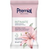 Влажные салфетки Premial 20 шт Для интимной гигиены Лилия