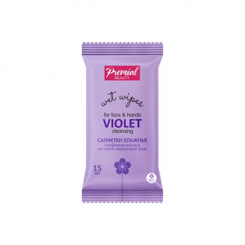 Влажные салфетки Premial La Fleur 15шт Фиалка