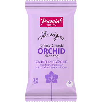 Влажные салфетки Premial La Fleur 15шт Орхидея