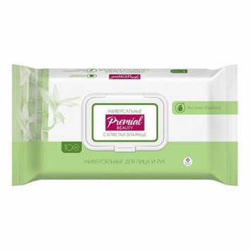 Влажные салфетки Premial natural 100шт бамбук