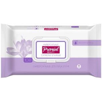 Влажные салфетки Premial natural 100шт крокус
