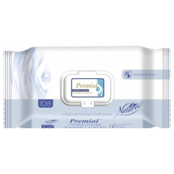 Влажные салфетки PREMIAL natural 100шт Терм.вода