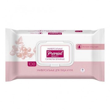 Влажные салфетки Premial natural 100шт ягоды годжи 