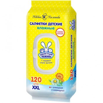Влажные салфетки Ушастый нянь 120шт.(10шт/кор)