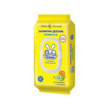 Влажные салфетки Ушастый нянь 80шт.(12шт/кор)