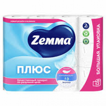 ЗЕММА туалетная бумага 2сл 12шт Белая /7 