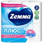 ЗЕММА+ туалетная бумага 2сл 4шт Белая (24)