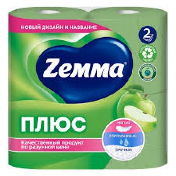 ЗЕММА + туалетная бумага 2сл 4шт Яблоко (24)