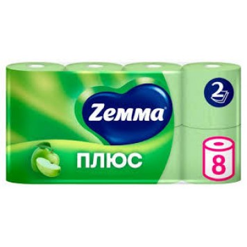 ЗЕММА туалетная бумага 2сл 8шт Яблоко /12