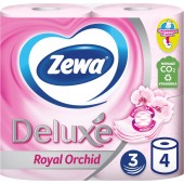 Зева Делюкс туалетная бумага 3сл 4шт Орхидея 
