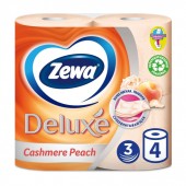 Зева Делюкс туалетная бумага 3сл 4шт Персик (14)