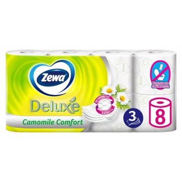 Зева Делюкс туалетная бумага 3сл 8шт Ромашка (7)