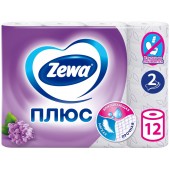 Зева Плюс туалетная бумага 2сл 12шт Сирень