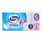 Зева Плюс туалетная бумага 2сл 8шт Белая