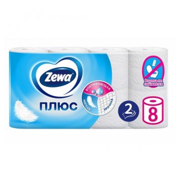 Зева Плюс туалетная бумага 2сл 8шт Белая