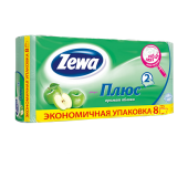 Зева Плюс туалетная бумага 2сл 8шт Яблоко (12)