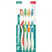 Зубные щетки MR.TOOTH 4шт Classic средние 3+1